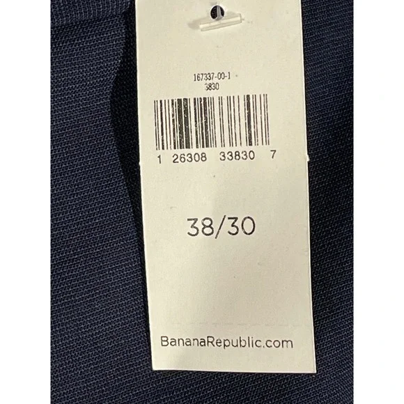 Banana Republic Marzotto Performance Wool Tapered Fit Dress Pants 38x30 Navy NEW - Picture 3 of 13